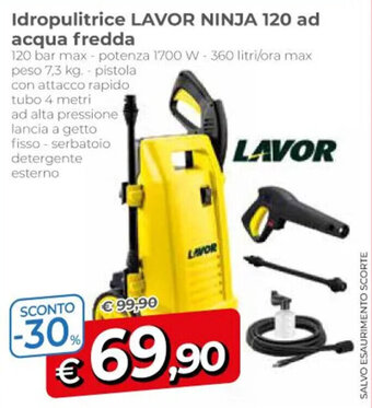 Idropulitrice LAVOR NINJA 120 ad acqua fredda