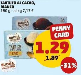 PENNY TARTUFO AL CACAO, BIANCO 180 g offerta