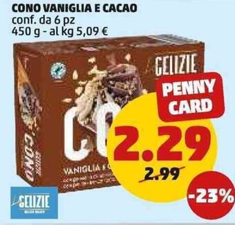 PENNY CONO VANIGLIA E CACAO conf. da 6 pz 450 g offerta