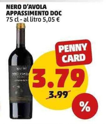 PENNY NERO D'AVOLA APPASSIMENTO DOC 75 cl offerta