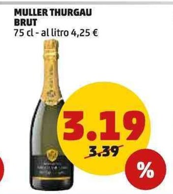 PENNY MULLER THURGAU BRUT 75 cl offerta