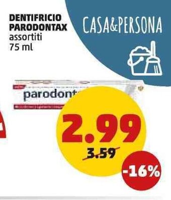 PENNY DENTIFRICIO PARODONTAX assortiti 75 ml offerta