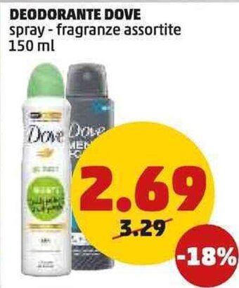 PENNY DEODORANTE DOVE spray - fragranze assortite 150 ml offerta