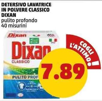 PENNY DETERSIVO LAVATRICE IN POLVERE CLASSICO DIXAN pulito profondo 40 misurini offerta