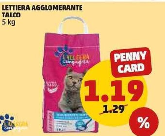 PENNY LETTIERA AGGLOMERANTE TALCO 5 kg offerta
