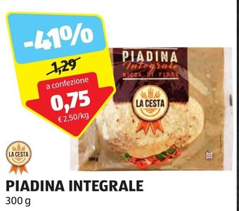 ALDI PIADINA INTEGRALE 300 g offerta