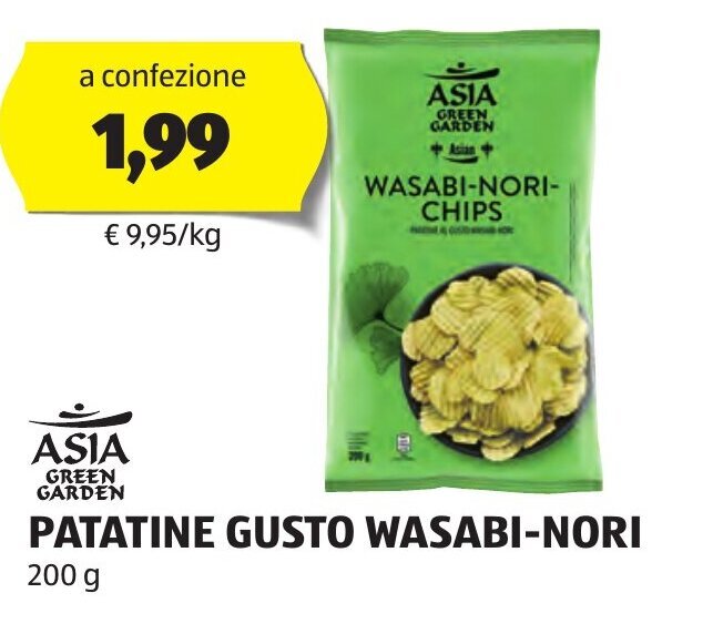 Offerta ASIA GREEN GARDEN PATATINE GUSTO WASABINORI 200 g nel