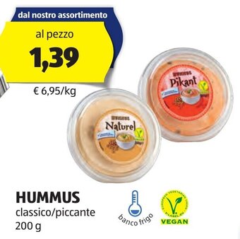 ALDI HUMMUS classico/piccante 200 g offerta