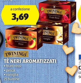 ALDI TWININGS TE NERI AROMATIZZATI 25 bustine offerta