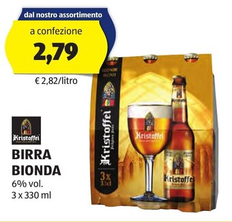 ALDI BIRRA BIONDA Kristoffe 3 x 330 ml offerta