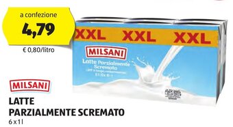 ALDI MILSANI LATTE PARZIALMENTE SCREMATO 6 x 11 offerta