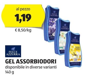 ALDI FELCE AZZURRA GEL ASSORBIODORI 140 g offerta