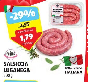 ALDI SALSICCIA LUGANEGA 300 g offerta