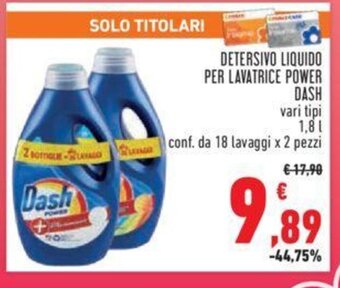 Conad DETERSIVO LIQUIDO PER LAVATRICE POWER DASH 1,8 l offerta