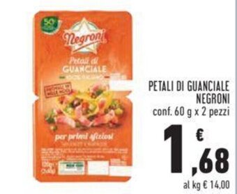 Conad PETALI DI GUANCIALE NEGRONI conf. 60 g x 2 pezzi offerta