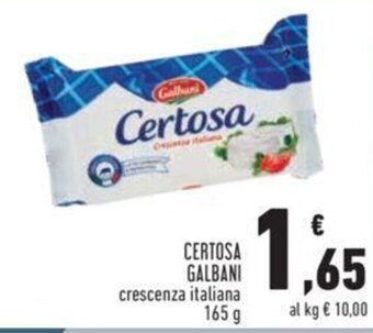 Conad CERTOSA GALBANI crescenza italiana 165 g offerta