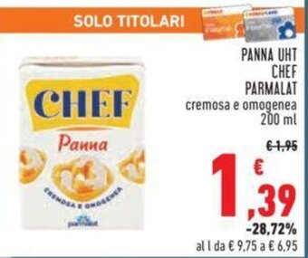Conad PANNA UHT CHEF PARMALAT 200 ml offerta