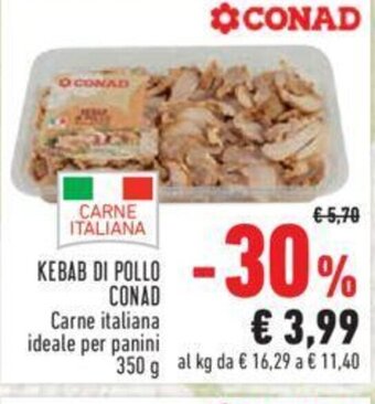 Conad KEBAB DI POLLO CONAD 350 g offerta
