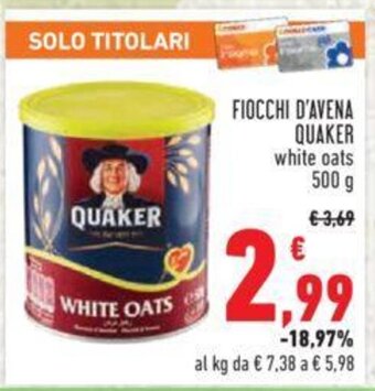 FIOCCHI D'AVENA QUAKER 500 g