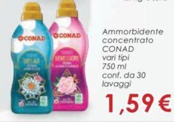 Conad Ammorbidente concentrato CONAD 750 ml conf. da 30 lavaggi offerta