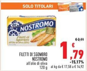 Conad FILETTI DI SGOMBRO NOSTROMO 120 g offerta