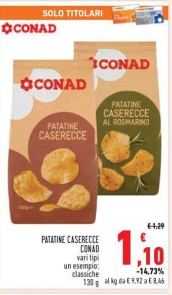 Conad PATATINE CASERECCE CONAD 130 g offerta