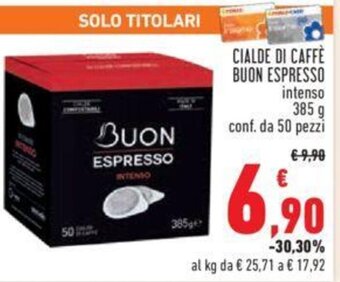 Conad CIALDE DI CAFFÈ BUON ESPRESSO intenso conf. da 50 pezzi offerta