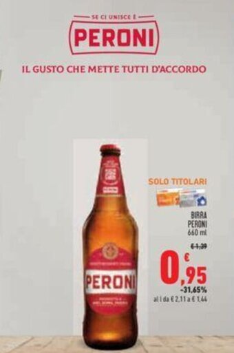 Conad BIRRA PERONI 660 ml offerta