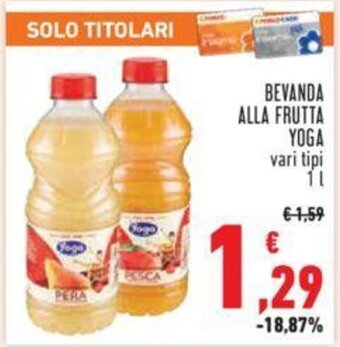 Conad BEVANDA ALLA FRUTTA YOGA vari tipi 1 l offerta