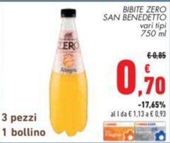 Conad BIBITE ZERO SAN BENEDETTO vari tipi 750 ml offerta