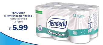 TENDERLY kilometrica fior di lino carta igienica 12 rotoli