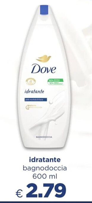 Acqua & Sapone Dove idratante bagnodoccia 600 ml offerta