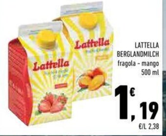 Conad LATTELLA BERGLANDMILCH fragola - mango 500 ml offerta
