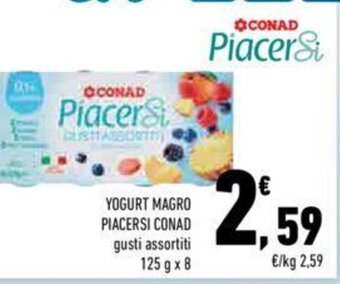 Conad YOGURT MAGRO PIACERSI CONAD gusti assortiti 125 g x 8 offerta