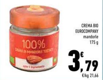 Conad CREMA BIO EUROCOMPANY mandorle 175 g offerta