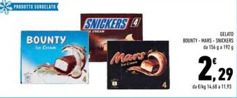 Conad GELATO BOUNTY - MARS - SNICKERS da 156 g a 192 g offerta