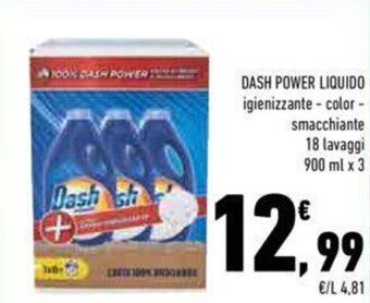 Conad DASH POWER LIQUIDO 18 lavaggi 900 ml x 3 offerta