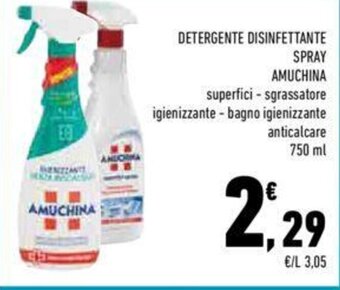 Conad DETERGENTE DISINFETTANTE SPRAY AMUCHINA 750 ml offerta