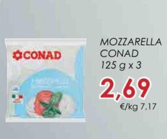 Conad MOZZARELLA CONAD 125 g x 3 offerta