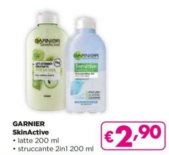 Acqua & Sapone GARNIER SkinActive • latte 200 ml • struccante 2in1 200 ml offerta