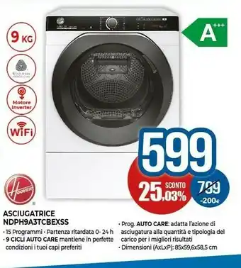 Expert Hoover NDPH9A3TCBEXSS Asciugatrice offerta