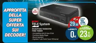 Expert Expert Tele System TS6809 Ricevitore Terrestre Free offerta