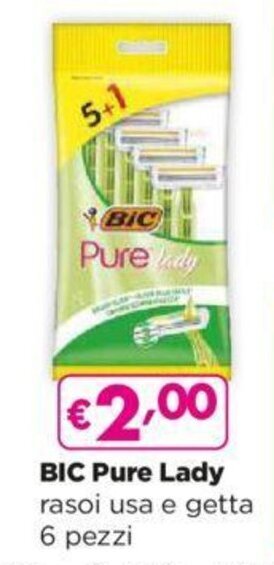 Acqua & Sapone BIC Pure Lady rasoi usa e getta 6 pezzi offerta