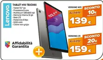 Expert Lenovo Tablet M10 TB-X306X Versione LTE offerta