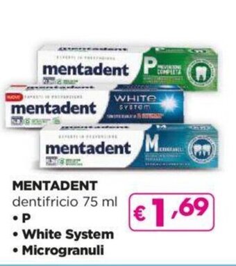 Acqua & Sapone MENTADENT dentifricio 75 ml offerta