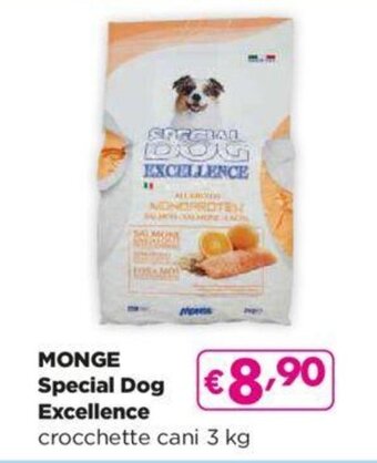 Acqua & Sapone MONGE Special Dog Excellence crocchette cani 3 kg offerta