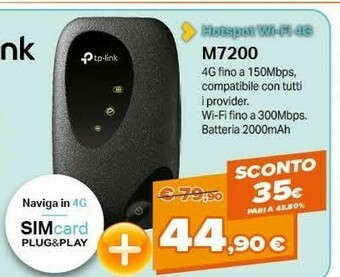 Expert TP-LINK M7200 Apparecchiature Di Rete Wireless Cellulare offerta