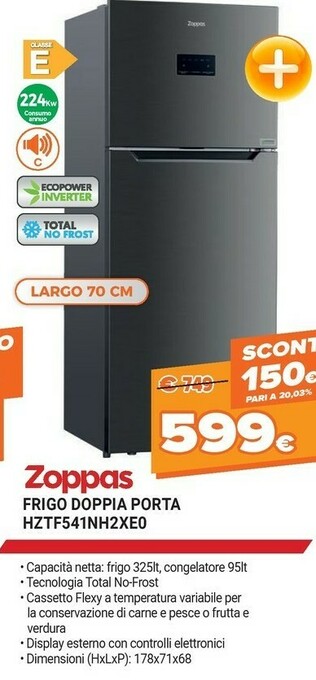 Expert Zoppas FRIGO DOPPIA PORTA HZTF541NH2XE0 offerta