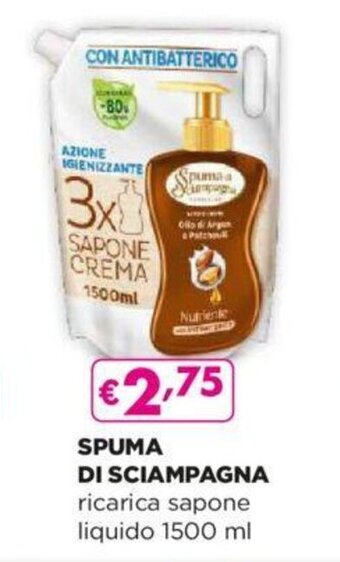 Acqua & Sapone SPUMA DI SCIAMPAGNA ricarica sapone liquido 1500 ml offerta