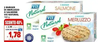 Il Gigante Vis natural 2 Burger Di Merluzzo O Salmone offerta